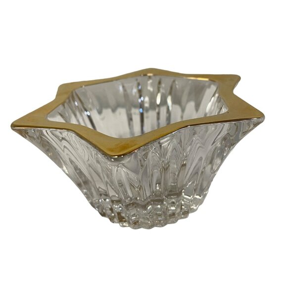 Mikasa Diamond Fire Gold Votive Candle Holder Candy Dish Star Sun Shaped 5" Japa - Picture 6 of 6